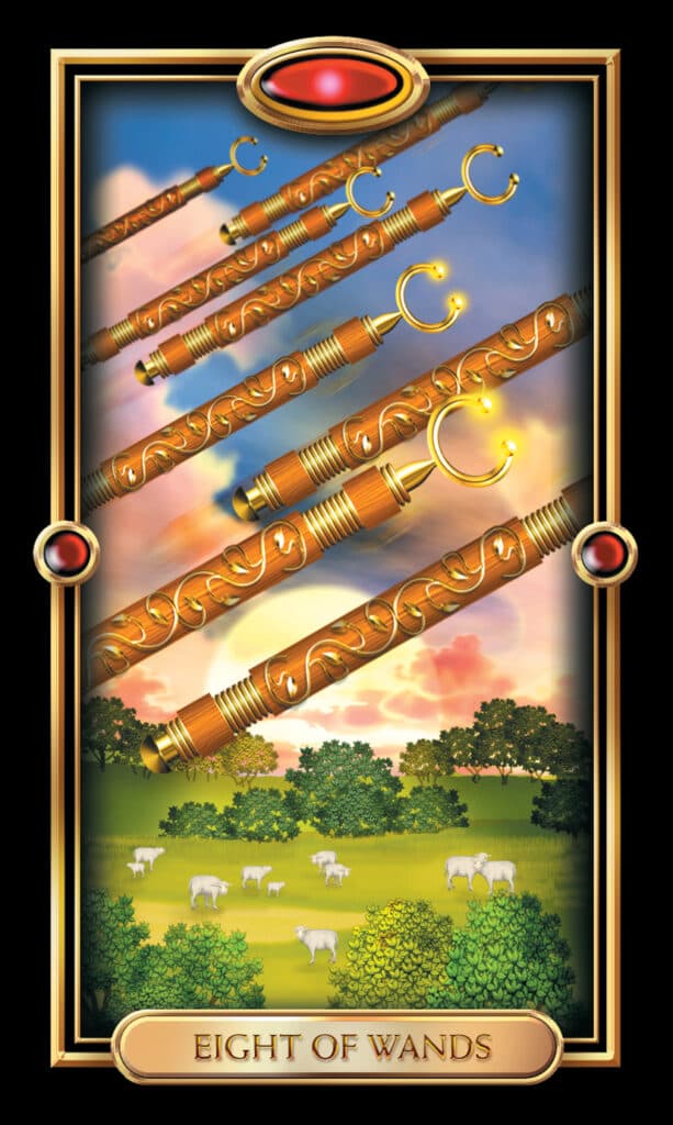 Eight of Wands Tarot Card