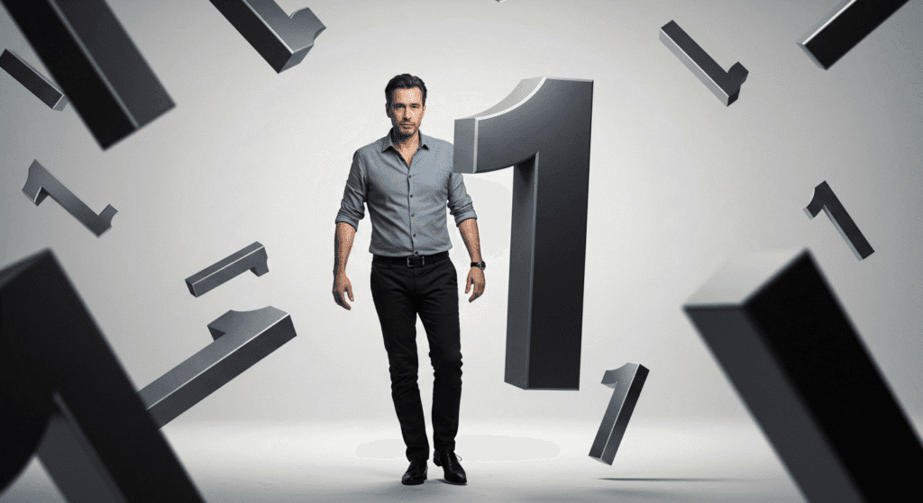 man next to personal year number 1