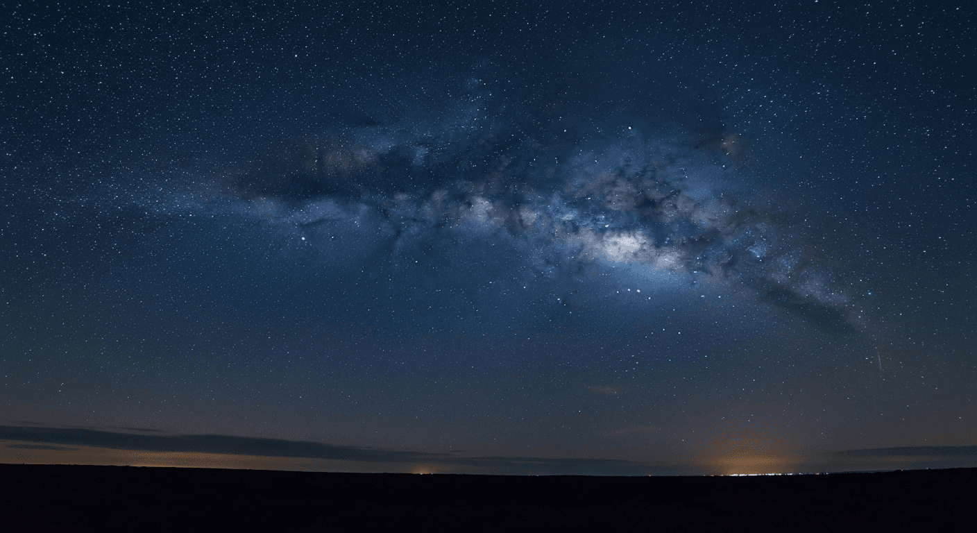 Starry night sky with milky way galaxy.