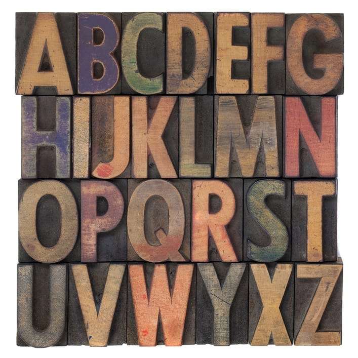 Alphabet in vintage wooden type Predict Your Future with Letters! (Part 3)