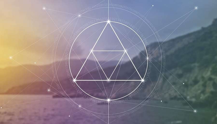 Number-Meanings Sacred Geometry over Dreamy Landscape