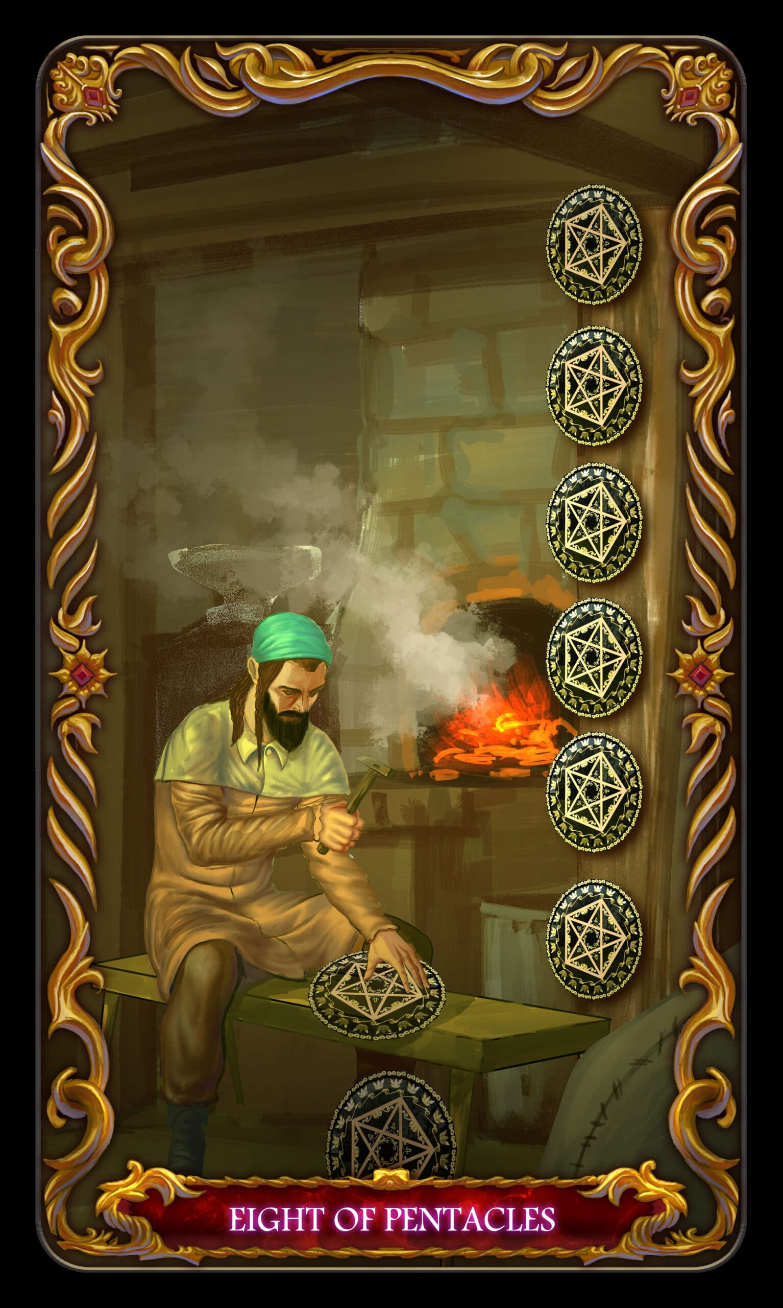 Eight of Pentacles Eight of Pentacles Tarot Card