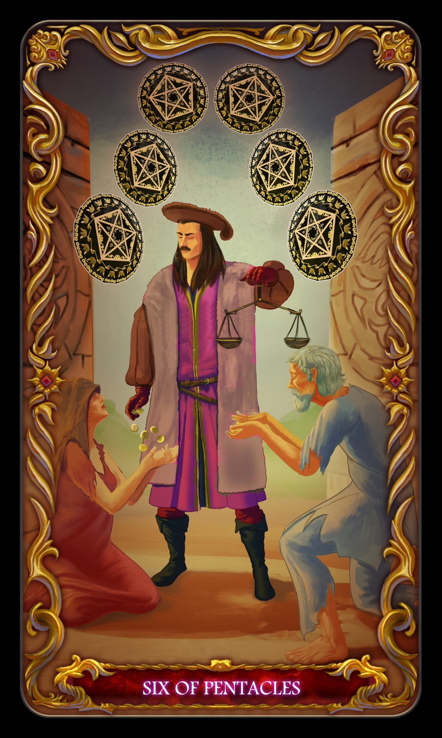 Six of Pentacles Six of Pentacles Tarot Card