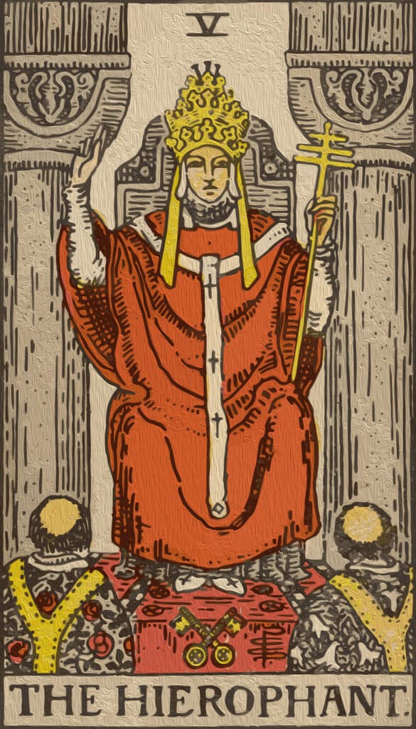 The Hierophant tarot card painted The Hierophant tarot card painted