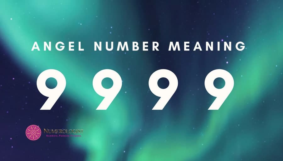 Angel-Number-9999 Angel Number 9999 on blue turquoise galaxy background
