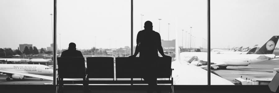 Patience Silhouette of People Waiting in an Airport Lounge