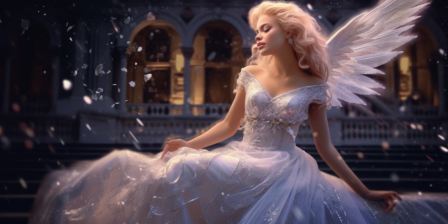 angel_a619-0402 Angel Number 266 - Angel with long blonde hair. Her wings are white.