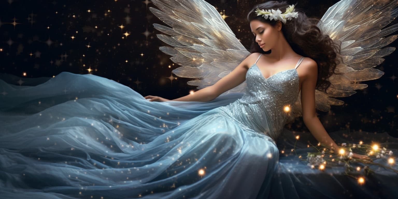angel_a619-0454 Angel Number 484 - Angel with long dark hair.