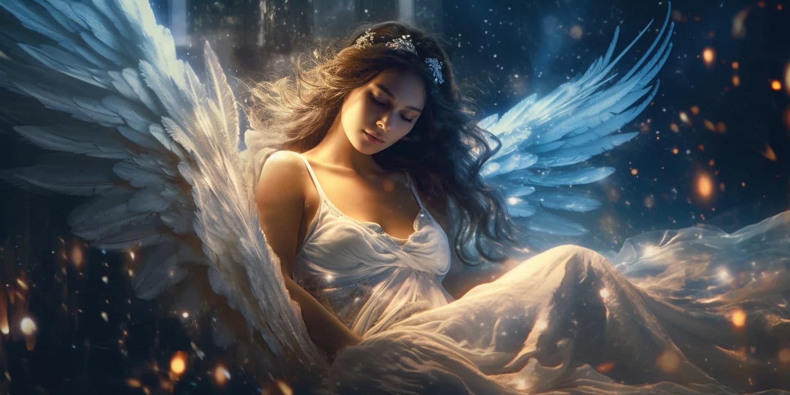 angel_a619-0462 Angel Number 949 - Angel with long black hair.