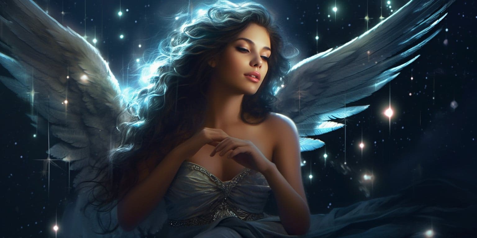 angel_a619-0481 Angel Number 466 - Angel with long dark hair.