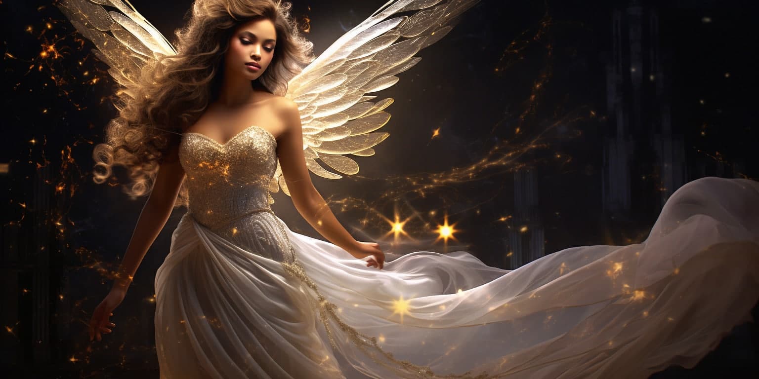 angel_a912-0533 Angel Number 997 - Angel with long curly dark hair.