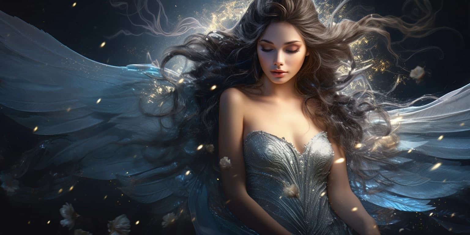 angel_a912-0549 Angel Number 8111 - Angel with long dark hair.