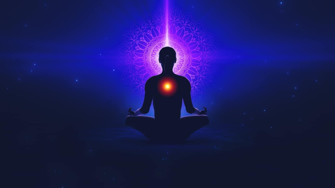 balancing chakras a person sitting in a lotus pose with a glowing chakra imbalance