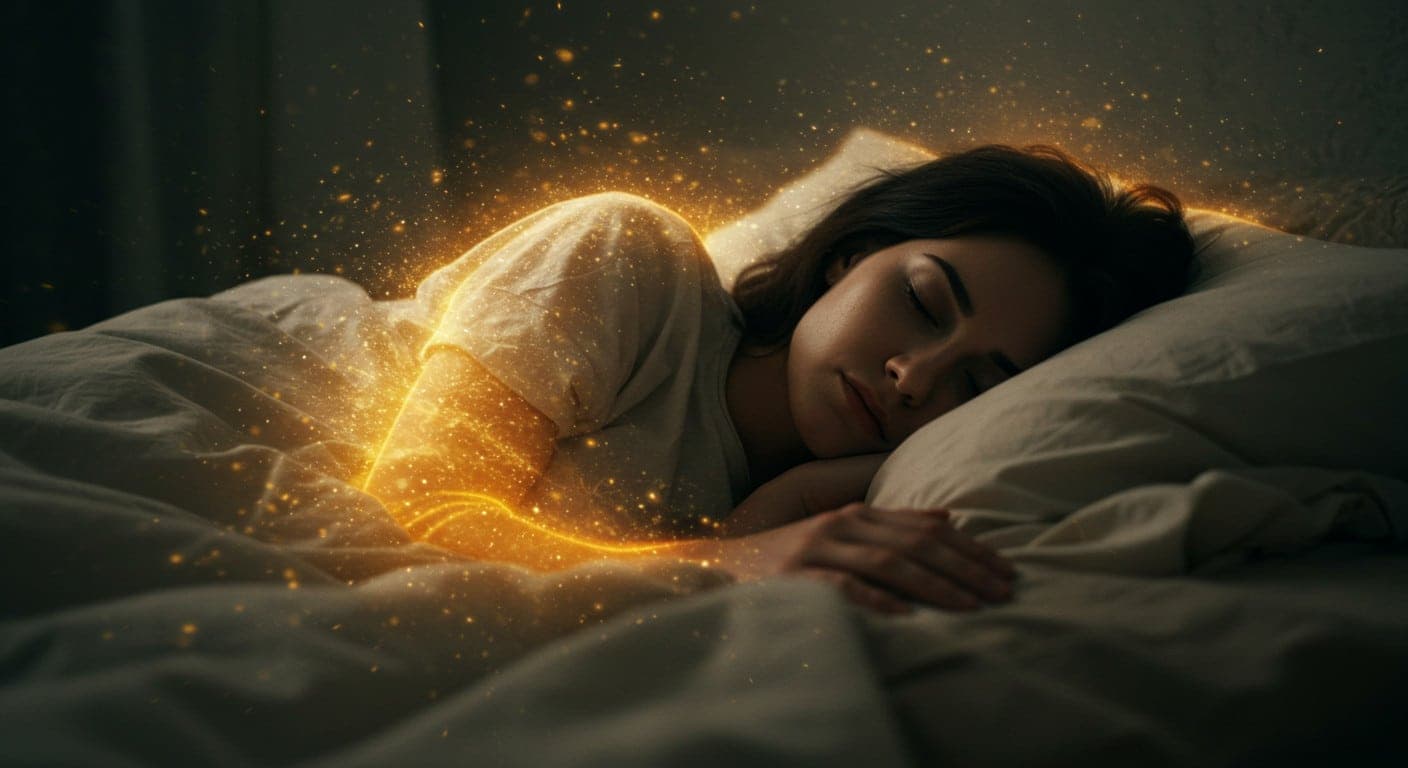 woman asleep dreaming healing heal sleep
