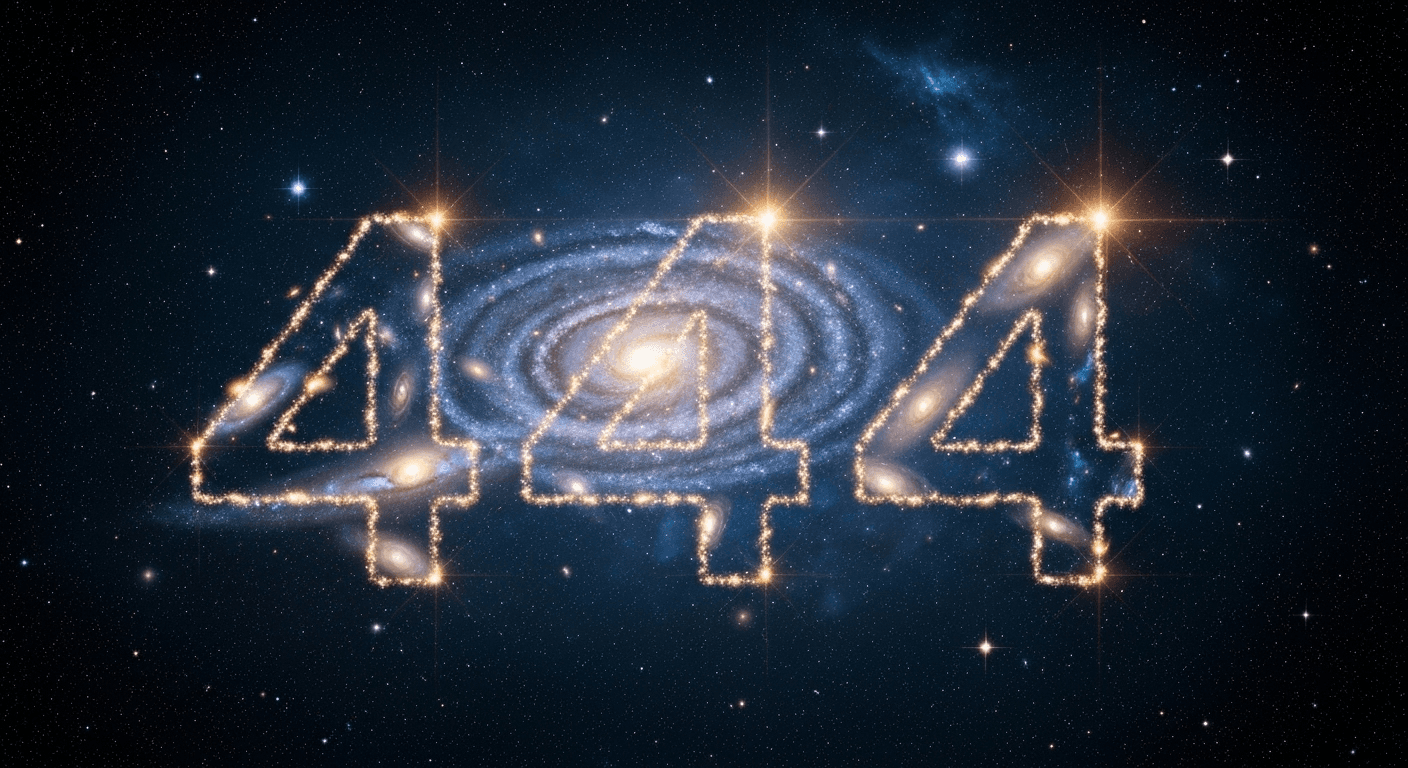 Cosmic galaxies forming number 444 with starlight. Cosmic galaxies forming number 444 with starlight.