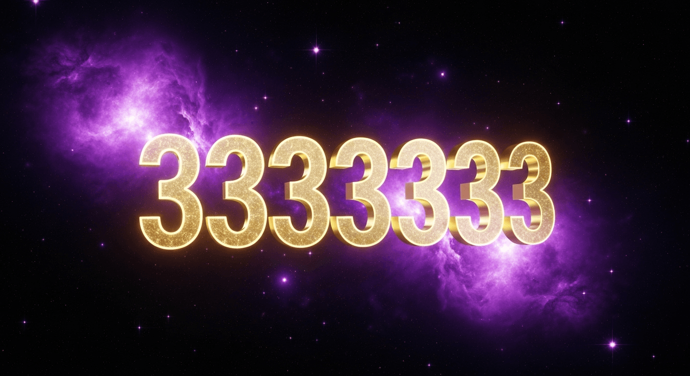 Golden numbers 3333 floating in cosmic space. Golden numbers 3333 floating in cosmic space.