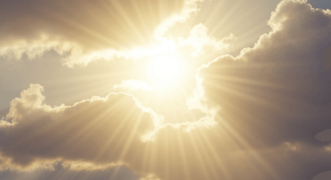 Golden heavenly light streaming through divine clouds. Golden heavenly light streaming through divine clouds.