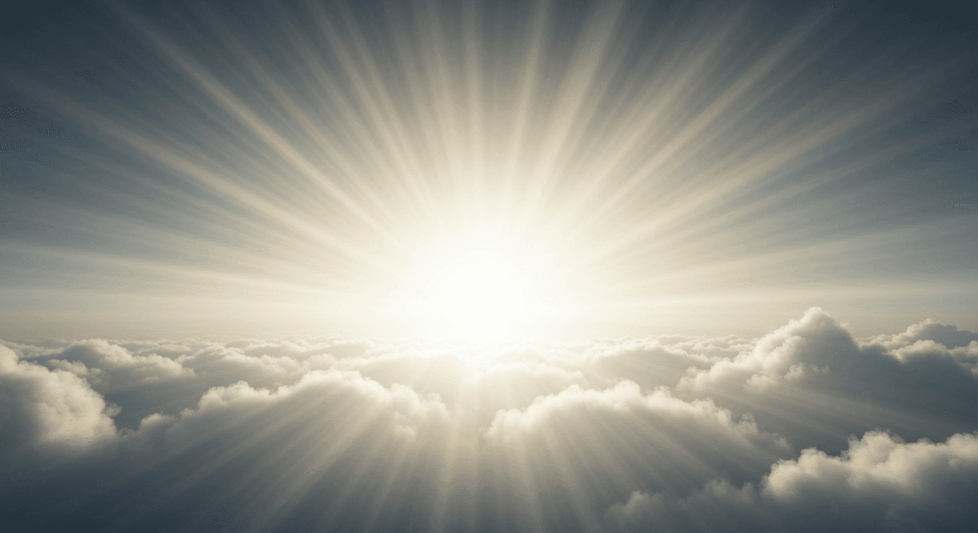 Heavenly realm with clouds and divine light beams. Heavenly realm with clouds and divine light beams.