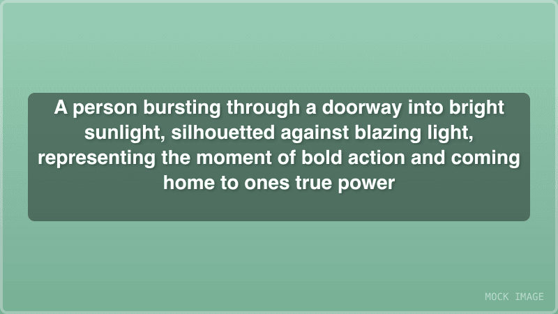 Person bursting through doorway into bright sunlight. Person bursting through doorway into bright sunlight.