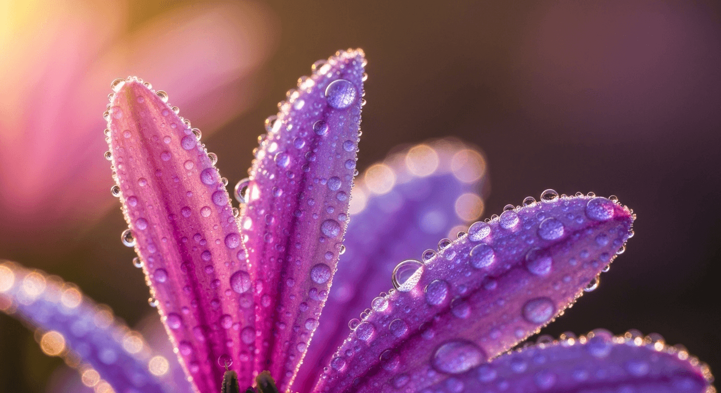 Morning dewdrops on delicate flower petals macro. Morning dewdrops on delicate flower petals macro.