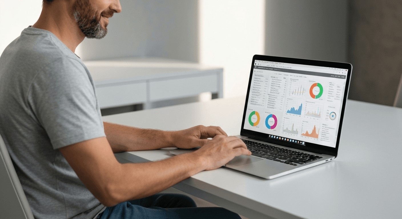 Person using laptop displaying numerology calculations screen. Person using laptop displaying numerology calculations screen.