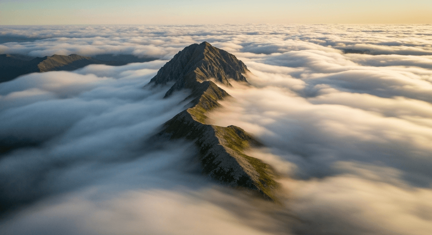 Mountain peak with flowing liquid-like rock structures. Mountain peak with flowing liquid-like rock structures.