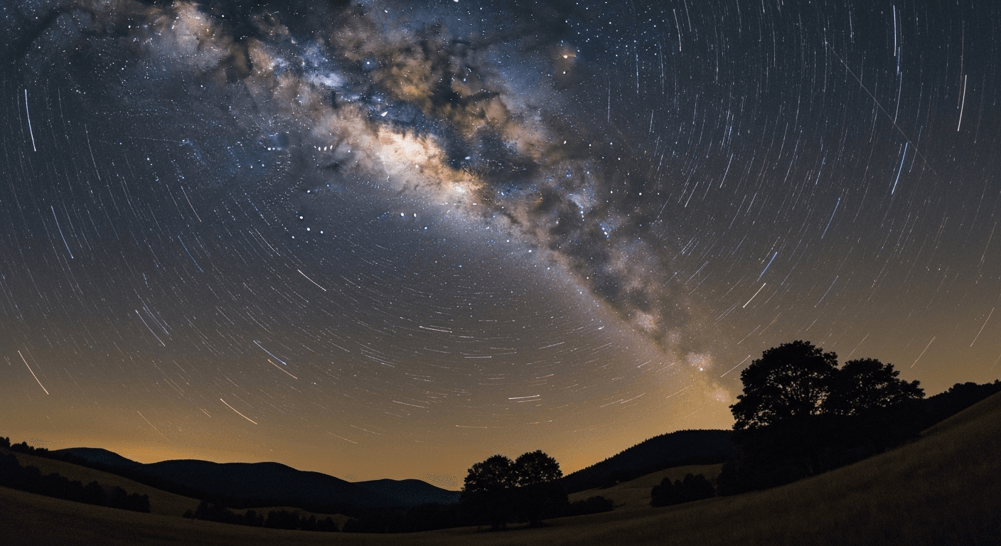 Milky way galaxy over quiet landscape nightscape. Milky way galaxy over quiet landscape nightscape.