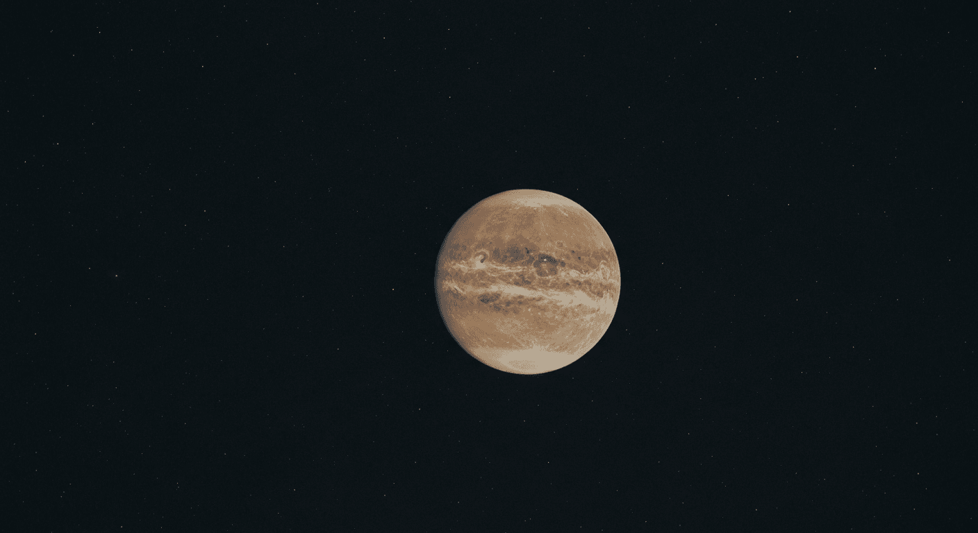 Venus planet glowing in starry night sky Venus planet glowing in starry night sky